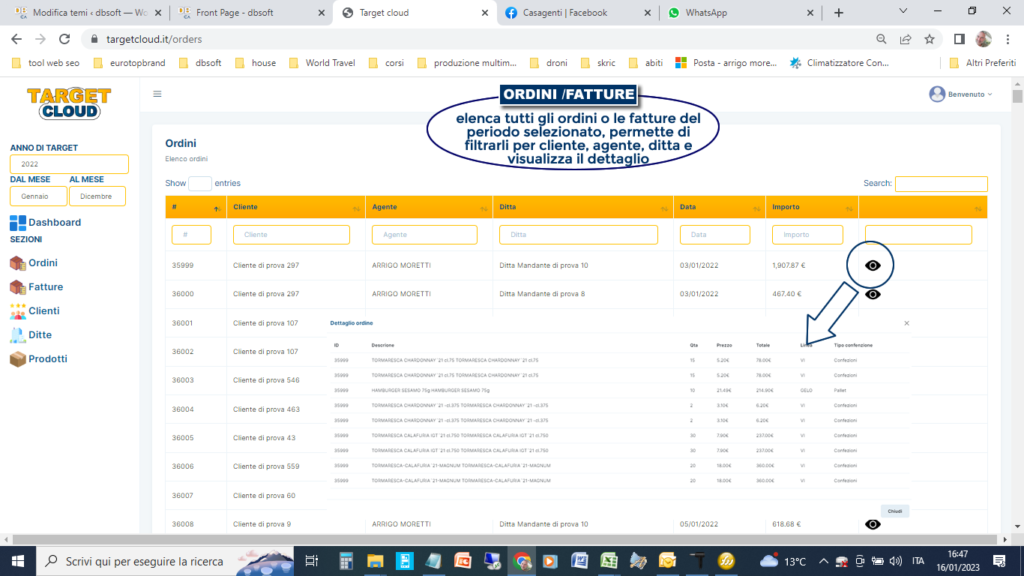 STATISTICHE DI VENDITA IN CLOUD